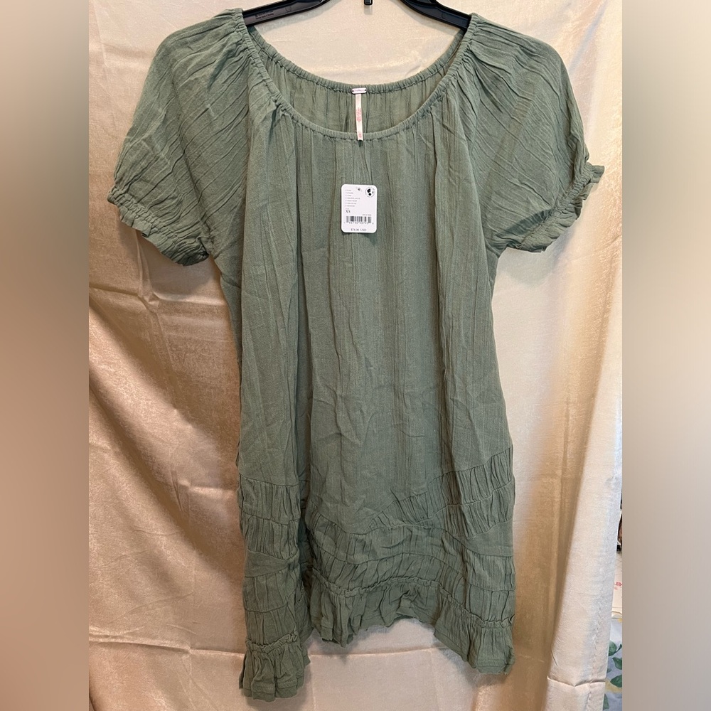 Free People So Scenic Mini in Grasslands Green, 100% Cotton, NWT $78 - Picture 13 of 15